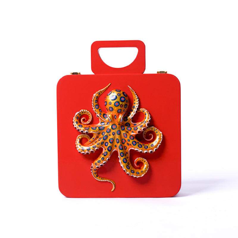 Red Octopus Handle Bag