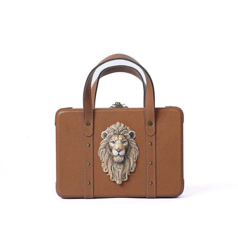 Brown Lion Briefcase Bag