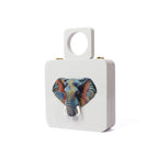 White Artistic Elephant Handle Bag