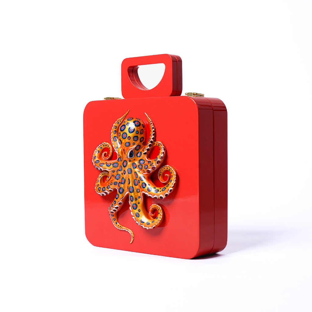 Red Octopus Handle Bag