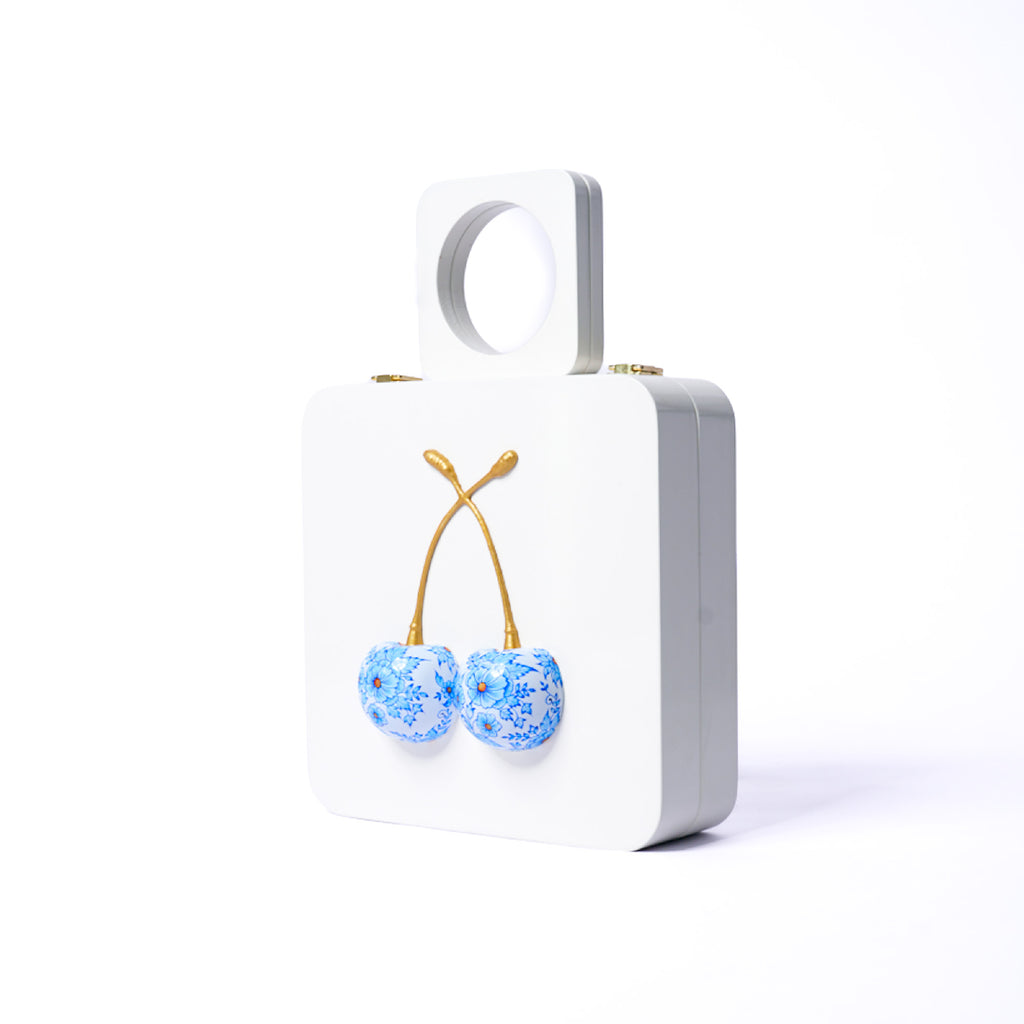 White Cherry Handle Bag