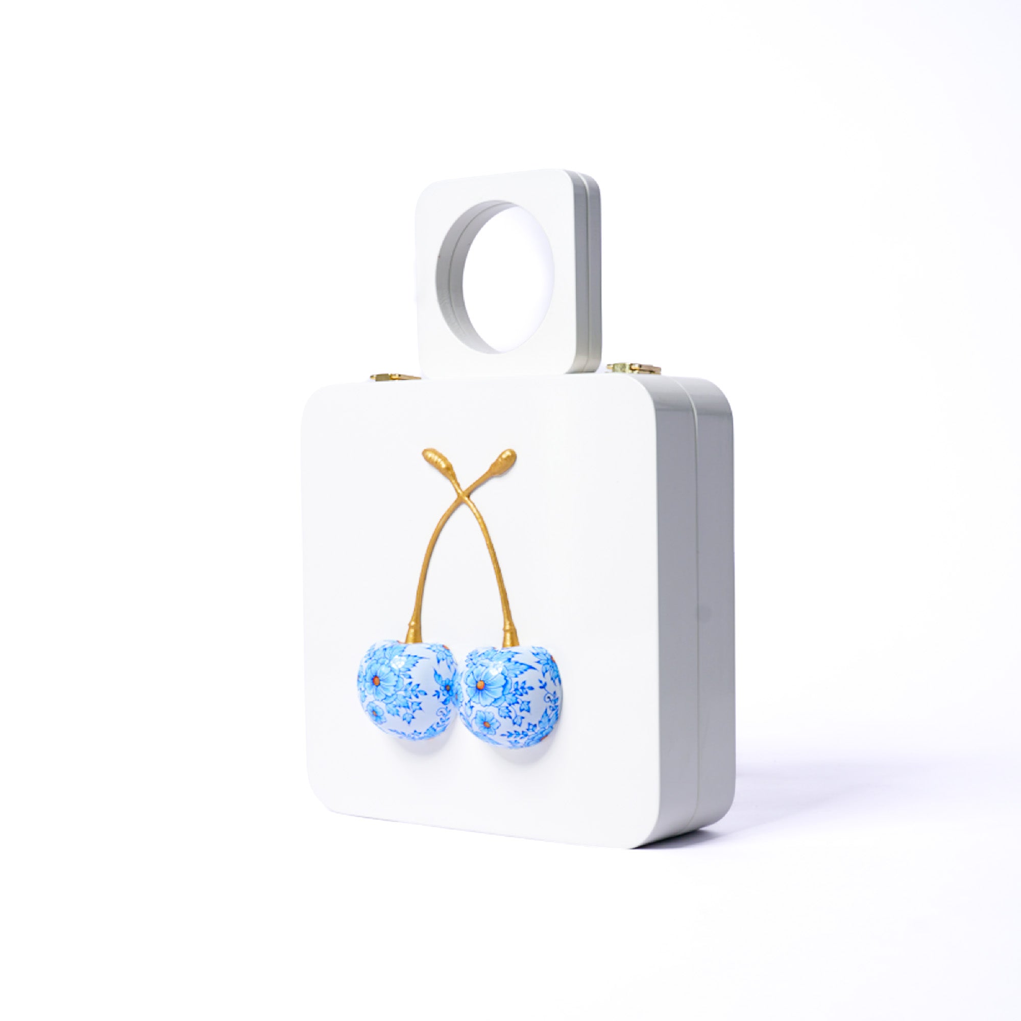 White Cherry Handle Bag