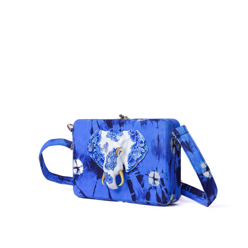 Blue Porcelain Elephant Sling Bag