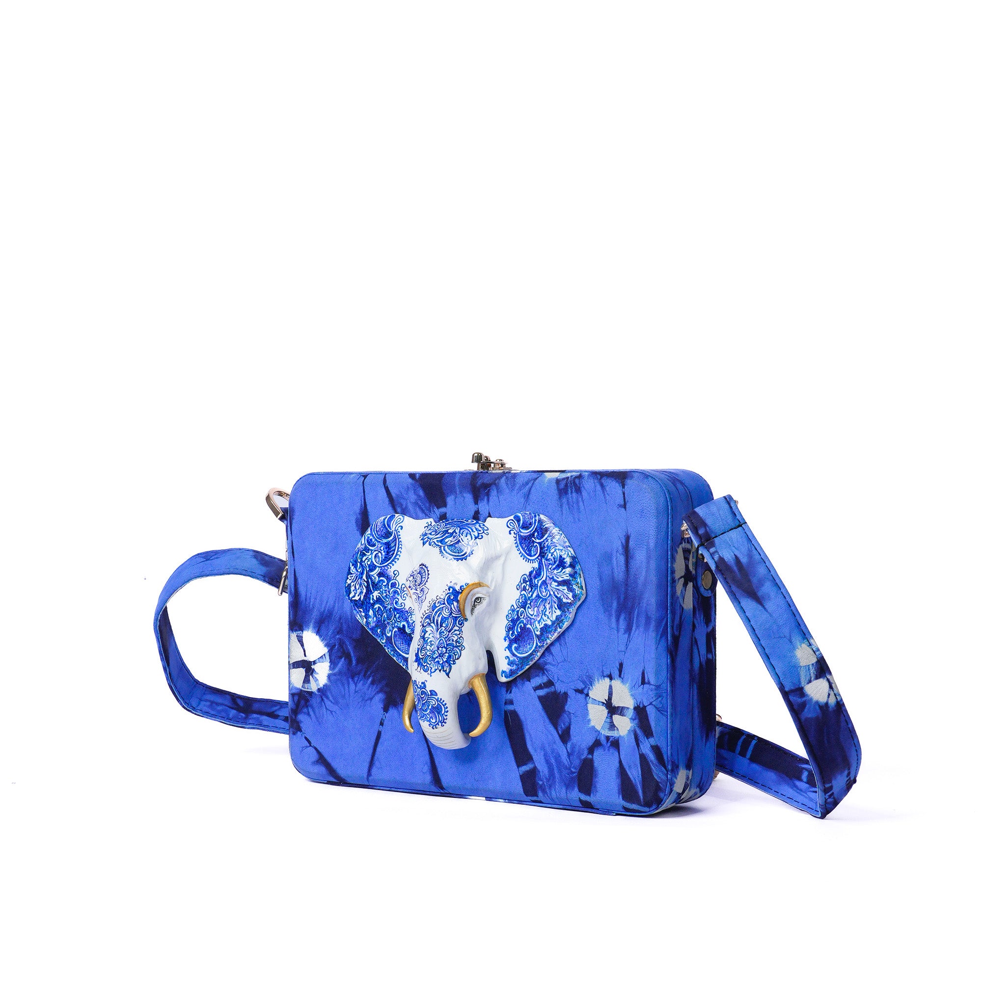Blue Porcelain Elephant Sling Bag