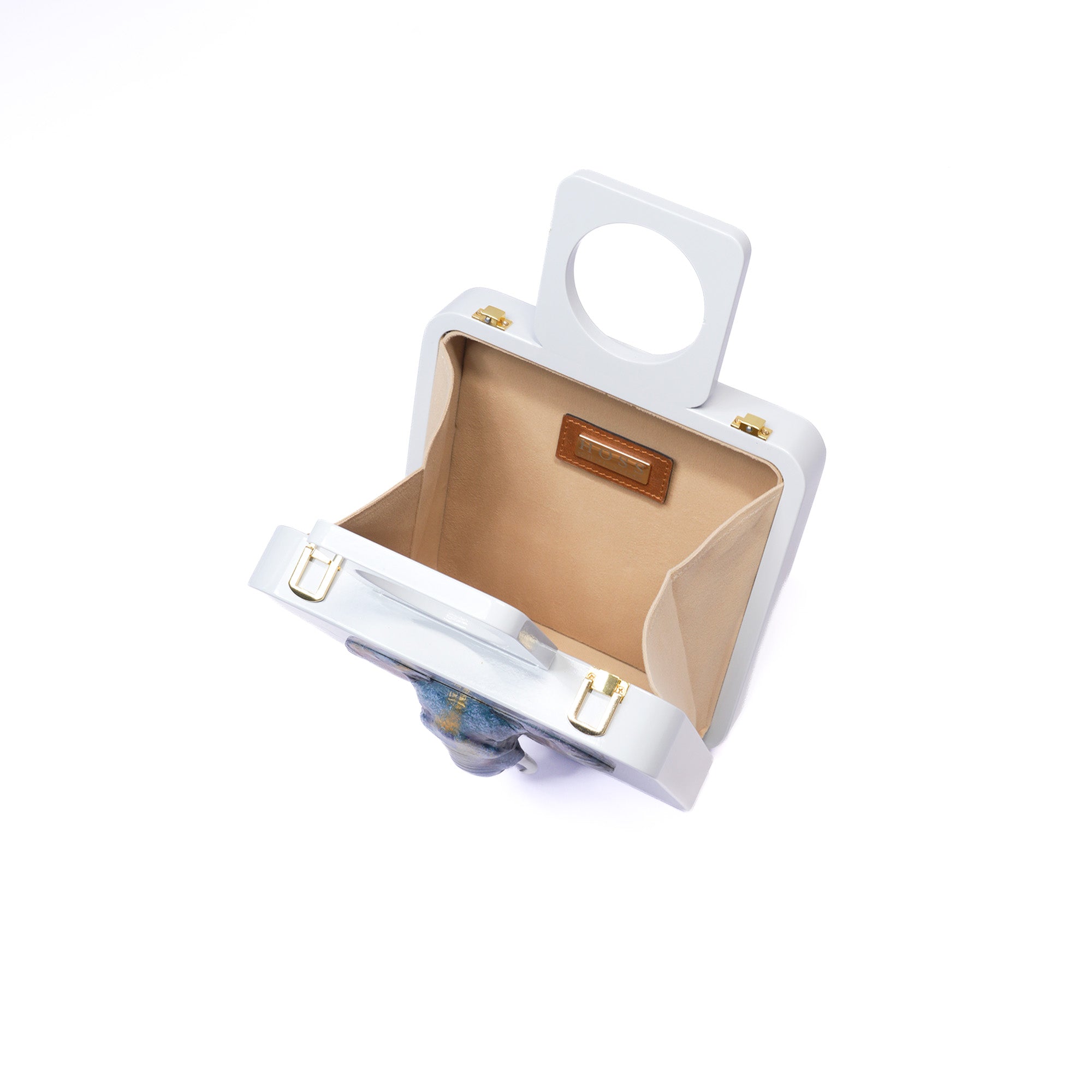 White Artistic Elephant Handle Bag