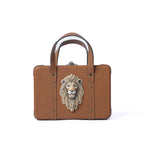 Brown Lion Briefcase Bag