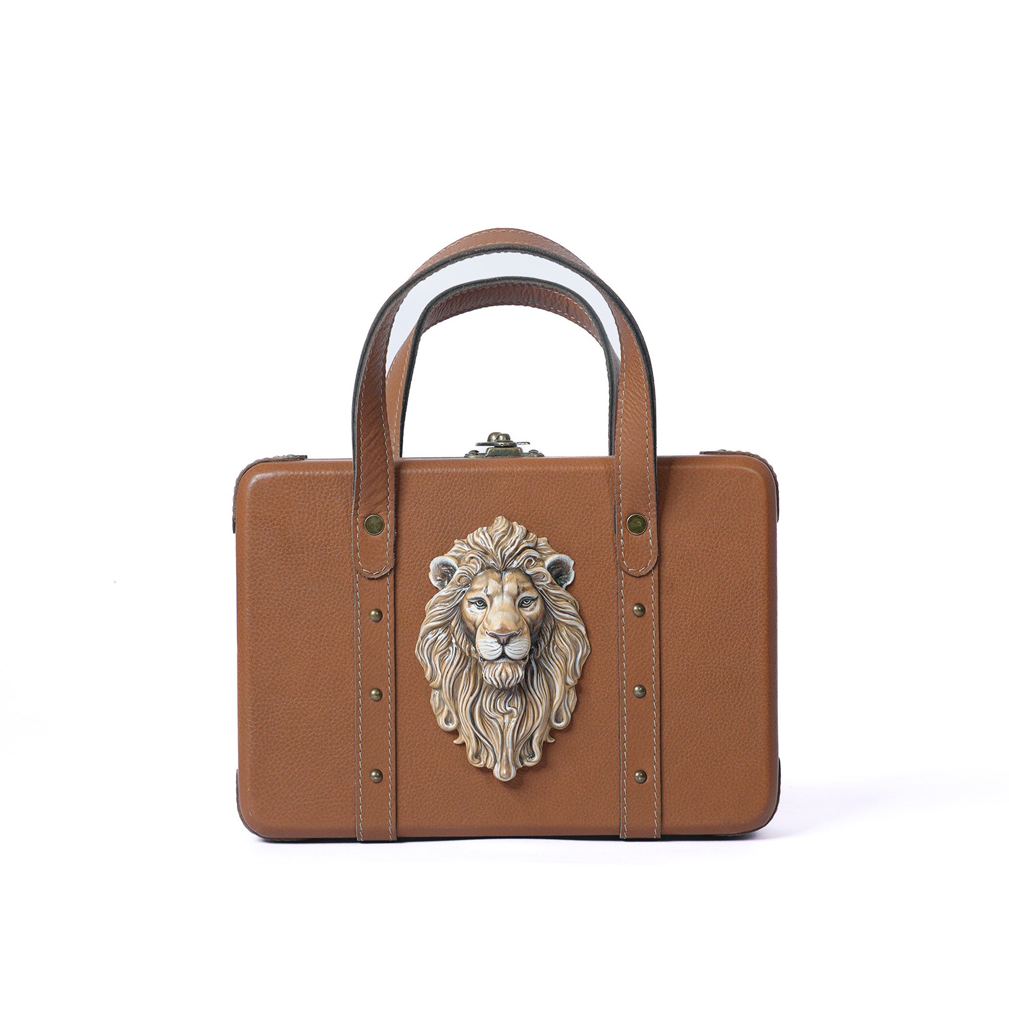 Brown Lion Briefcase Bag