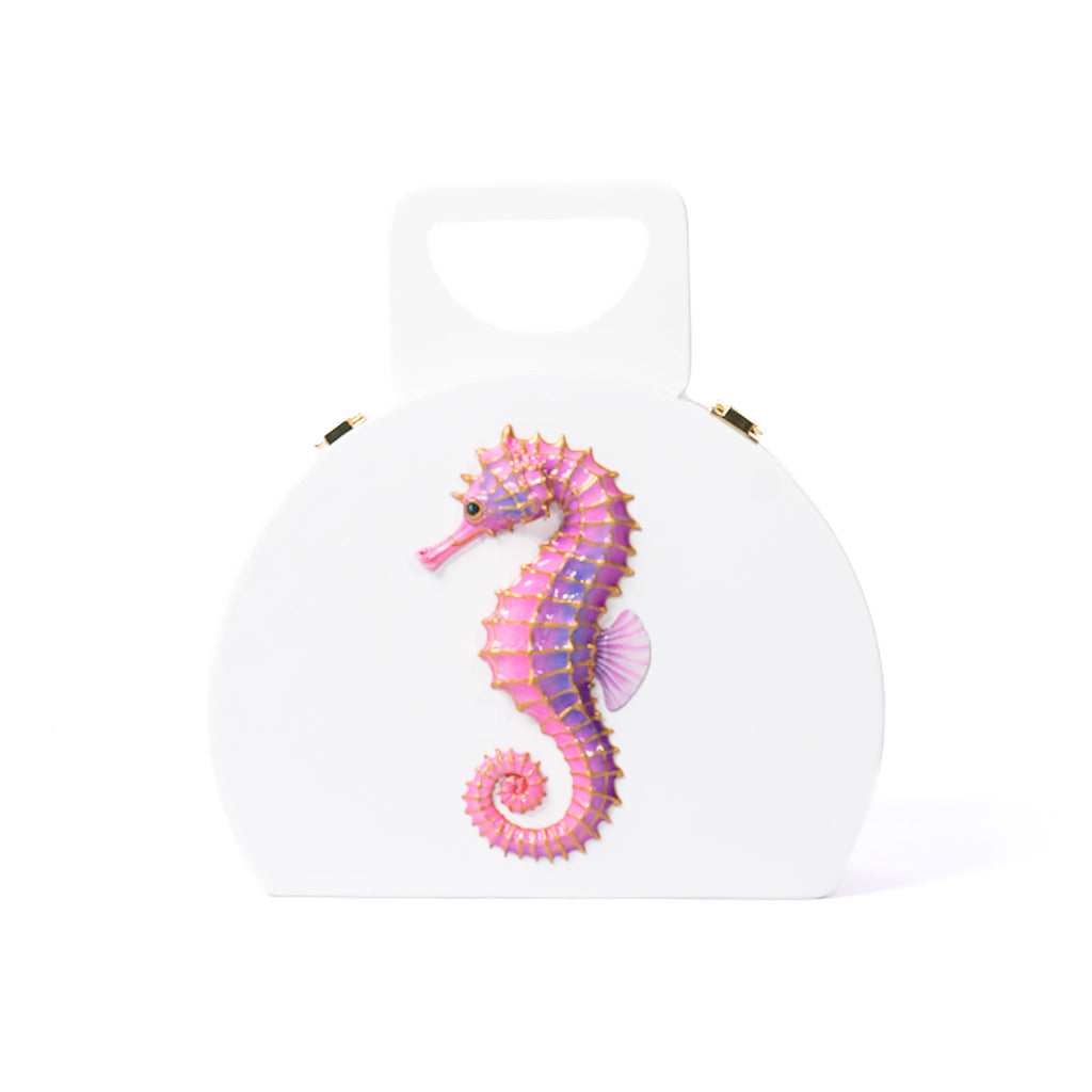 White Seahorse Handle Bag