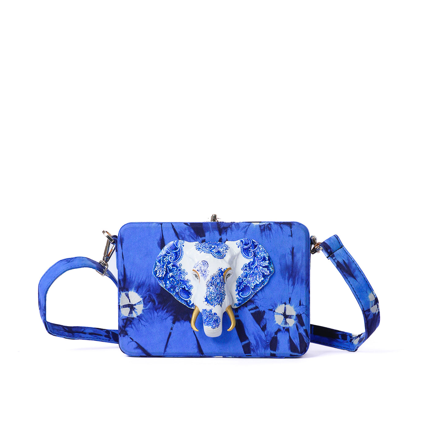 Blue Porcelain Elephant Sling Bag