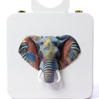 White Artistic Elephant Handle Bag