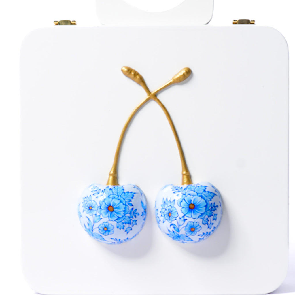 White Cherry Handle Bag