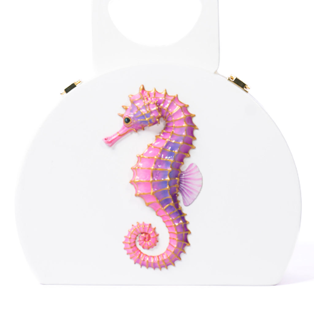 White Seahorse Handle Bag