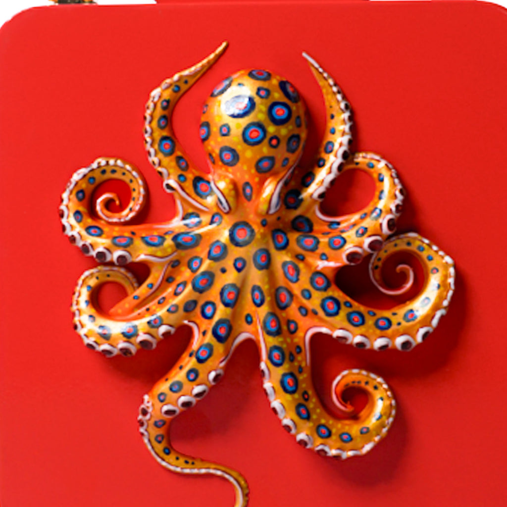 Red Octopus Handle Bag