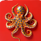 Red Octopus Handle Bag