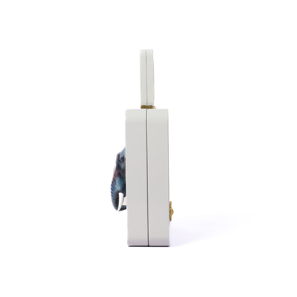 White Artistic Elephant Handle Bag