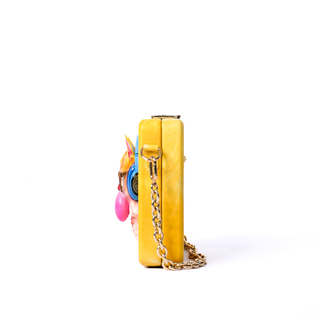 Yellow Playful Cat Sling Bag