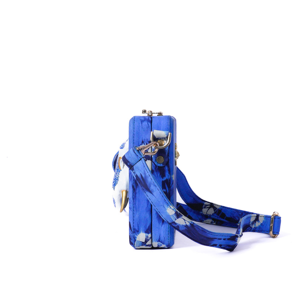 Blue Porcelain Elephant Sling Bag